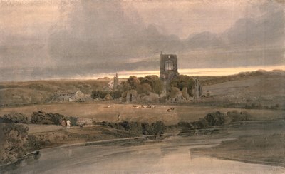 Kirkstall Abbey, Yorkshire - Evening by Thomas Girtin